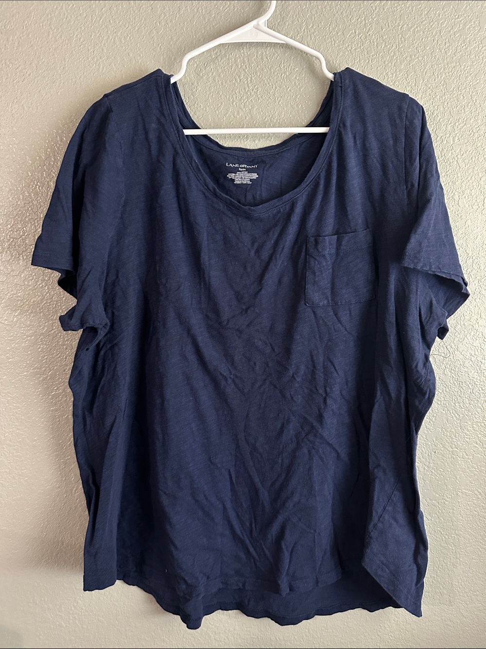 Lane Bryant Navy Short Sleeve Pocket Tee - Women's
